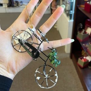 Snowy bicycle ornament